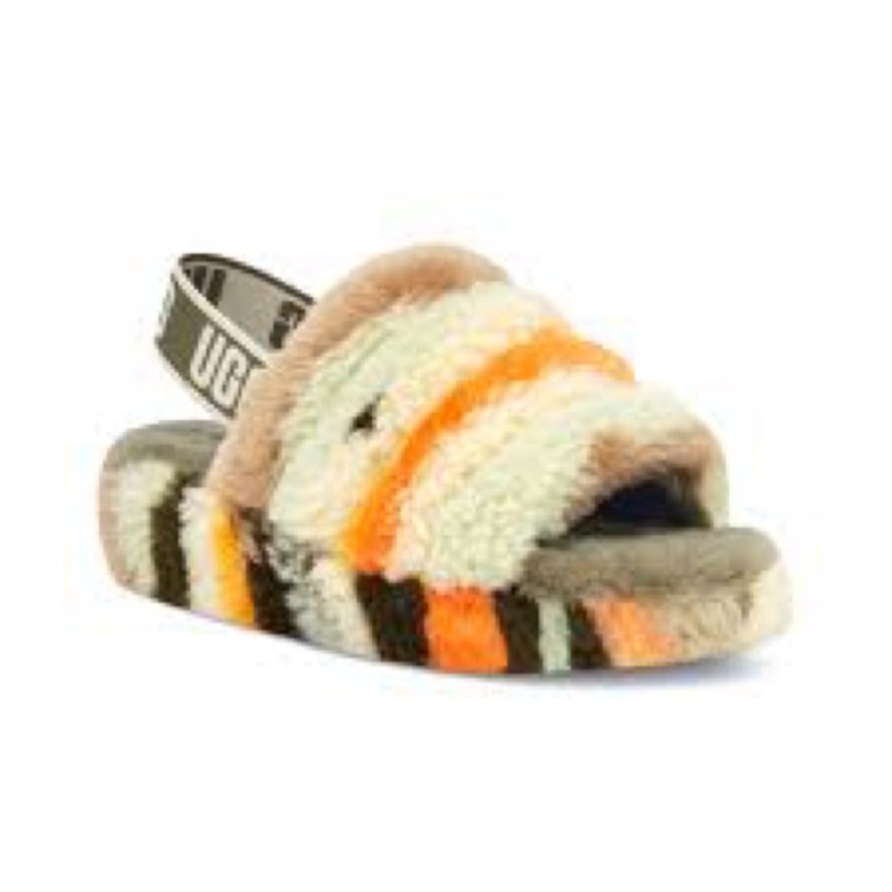 Ugg Oh Yeah Shearling Cali Collage Olive Slides - image 3